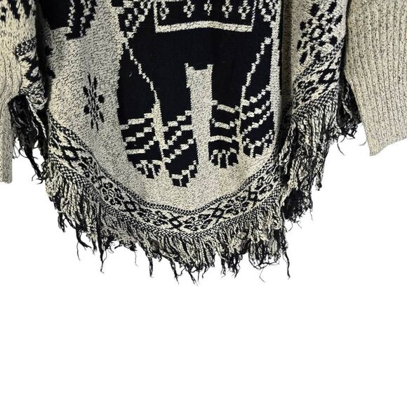 Elephant Knit Grey Poncho Sweater - Picture 8 of 10